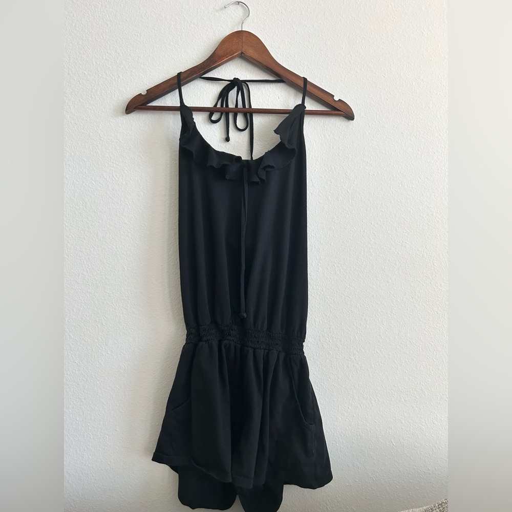 Black halter romper